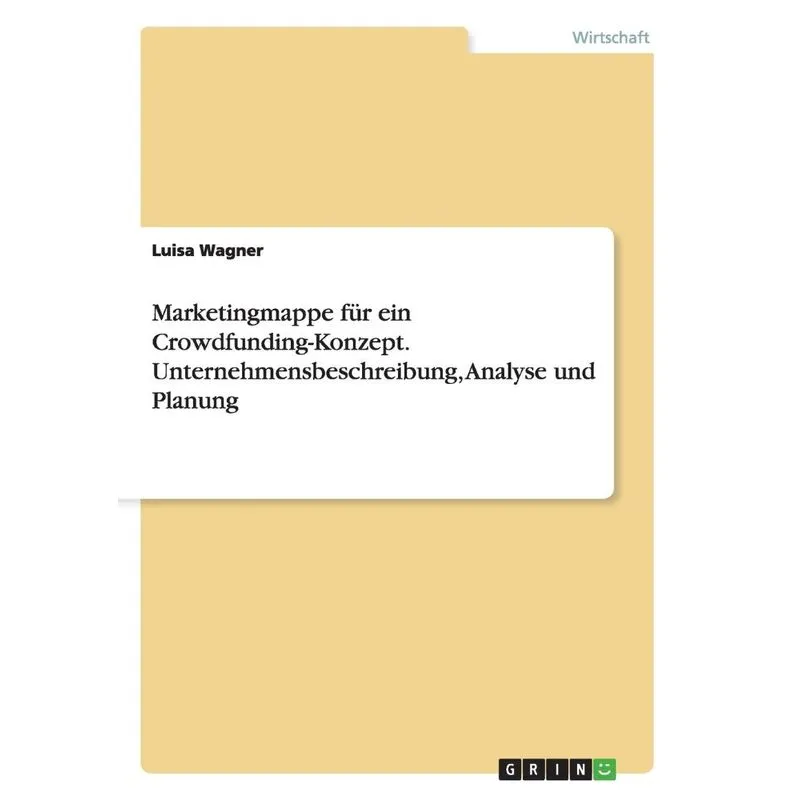 Marketingmappe für ein Crowdfunding-Konzept. Unternehmensbe