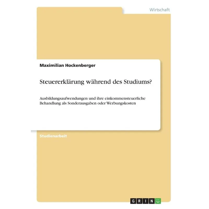 Steuererklärung während des Studiums?