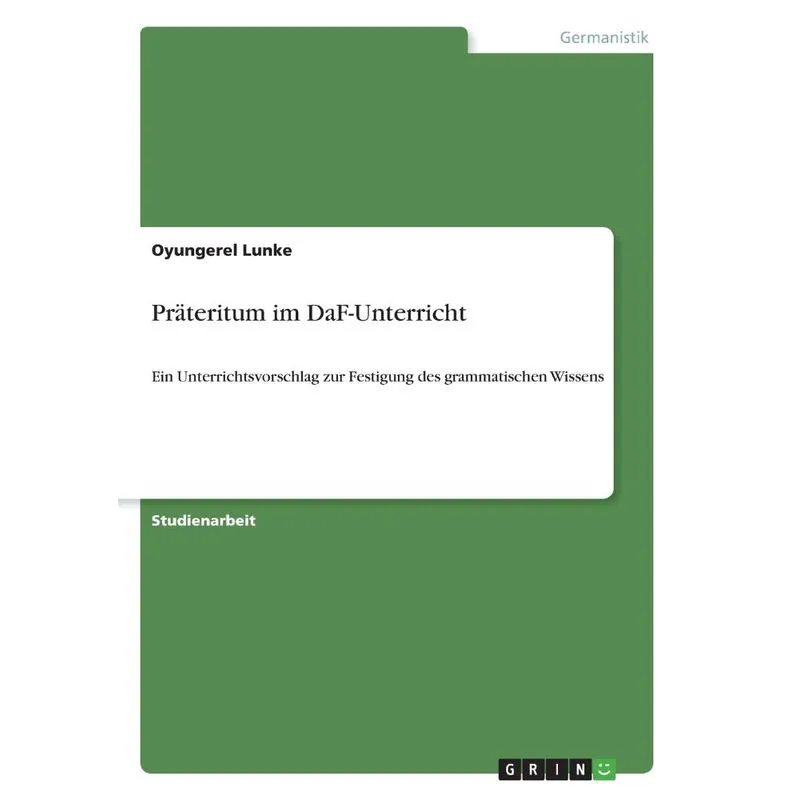 Präteritum Im Daf-unterricht