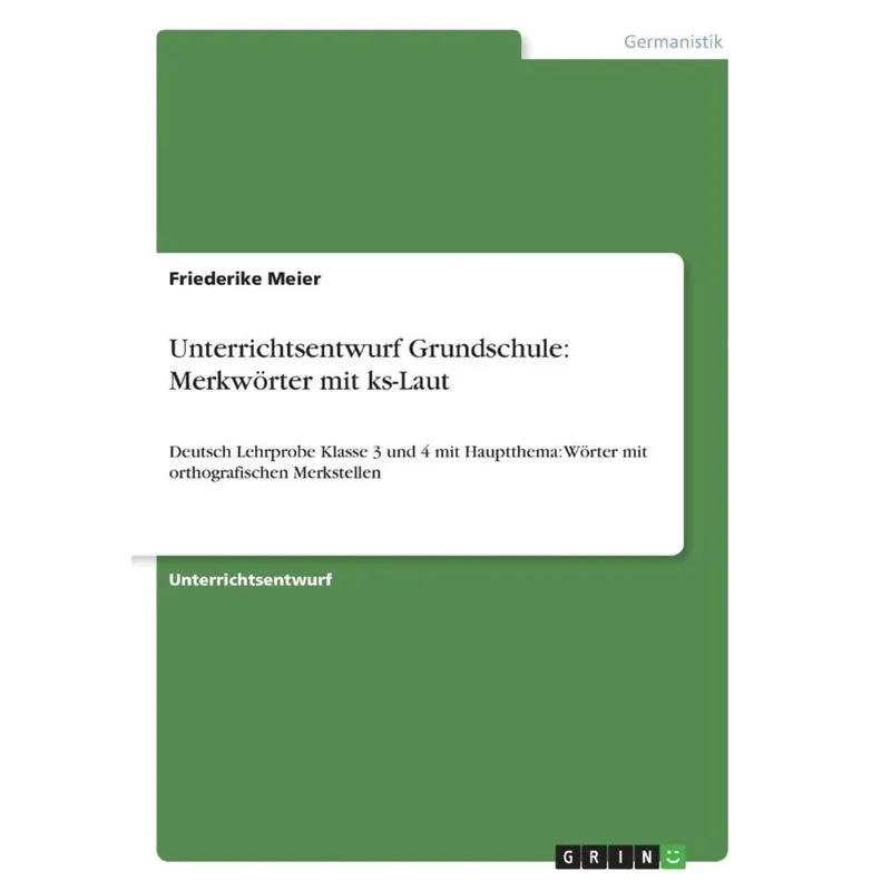 Unterrichtsentwurf Grundschule