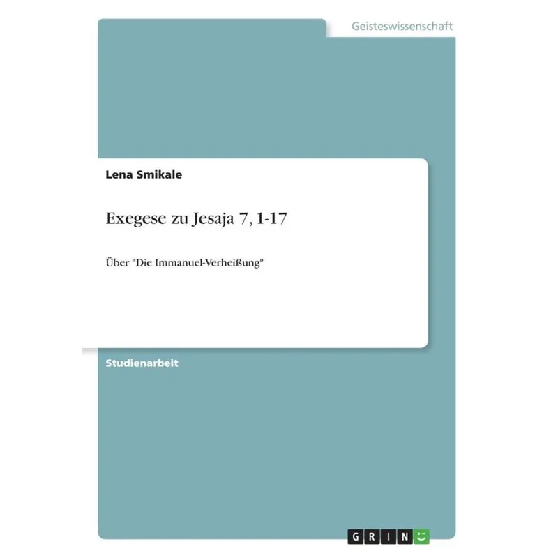 Exegese zu Jesaja 7, 1-17