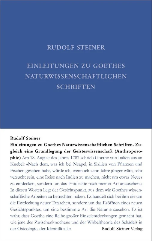 Einleitungen zu Goethes Naturwissenschaftlichen Schriften