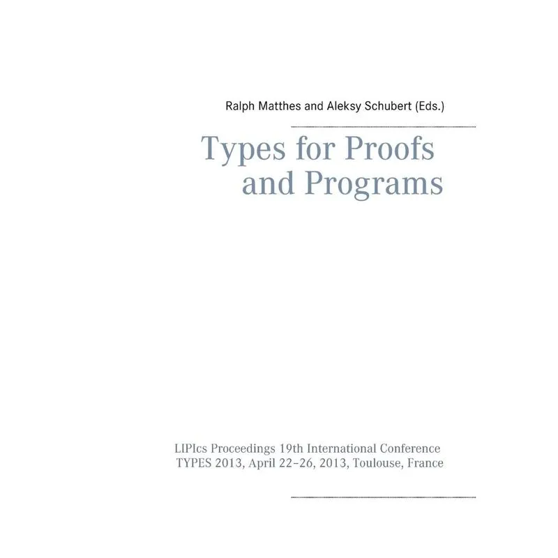 Types for Proofs and Programs