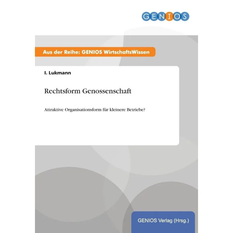 Rechtsform Genossenschaft