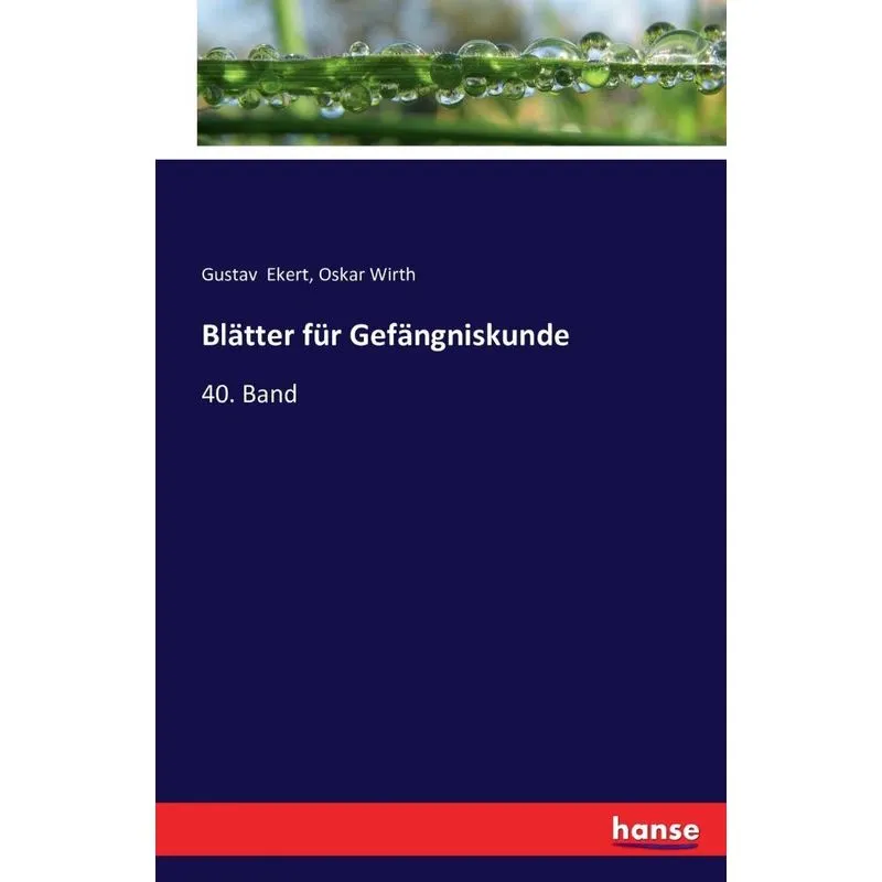 Blätter für Gefängniskunde