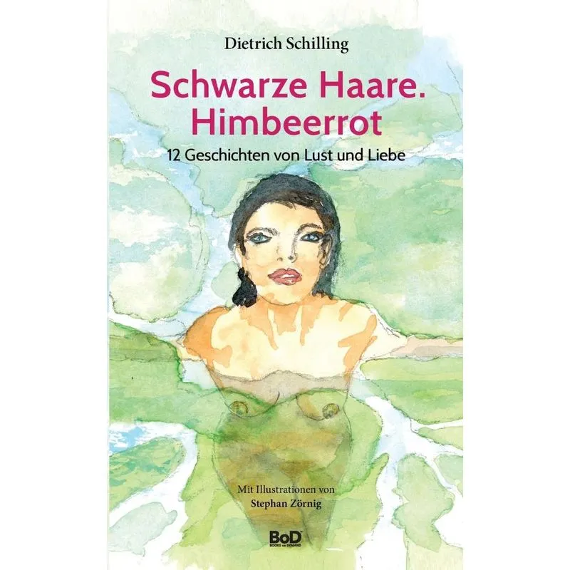 Schwarze Haare. Himbeerrot