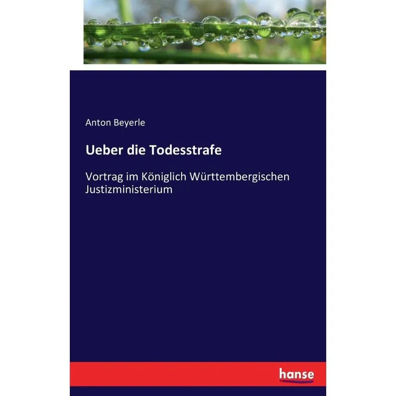 Ueber die Todesstrafe