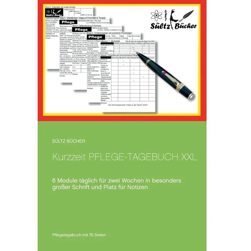Kurzzeit Pflege-Tagebuch XXL