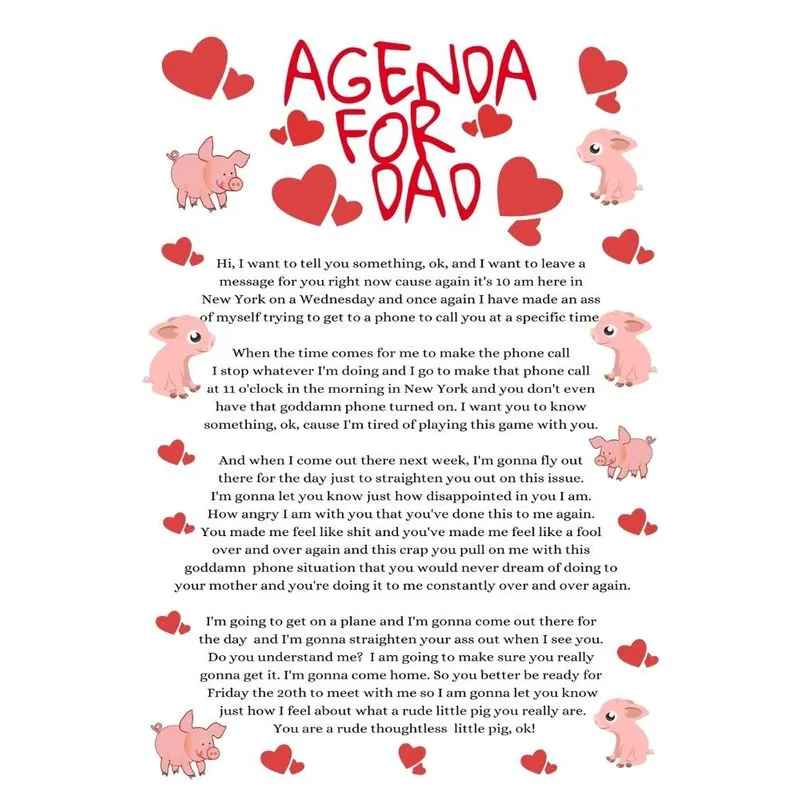 Agenda For Dad