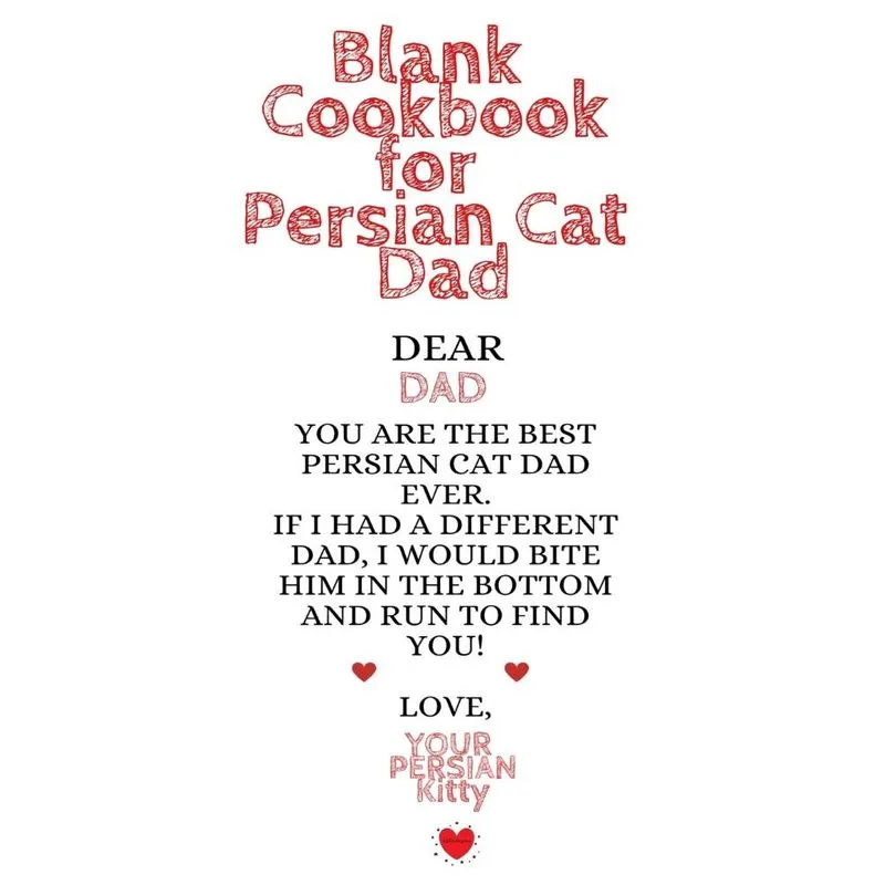 Blank Cookbook For Persian Cat Dad