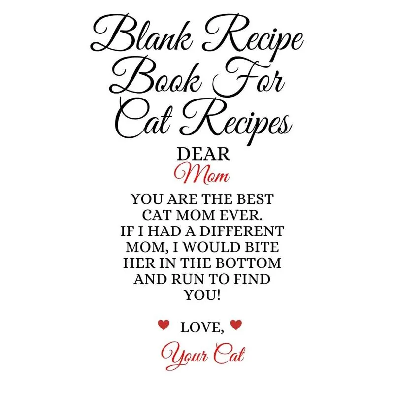 Blank Recipe Book For Cat Recipes