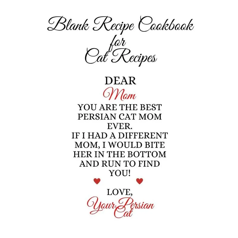 Blank Recipe Book For Cat Recipes