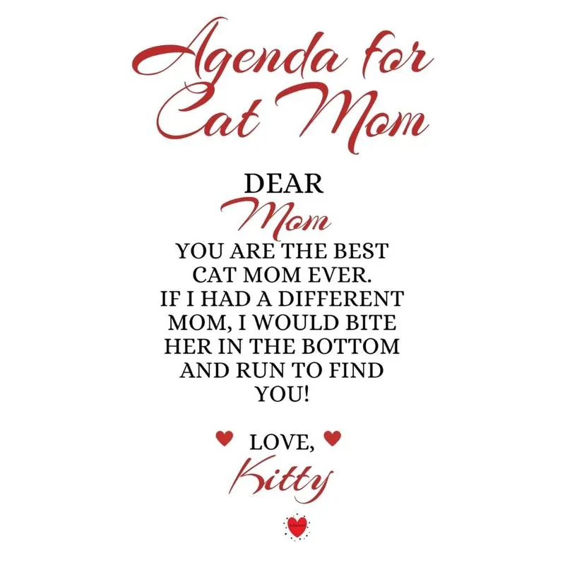 Agenda For Cat Mom
