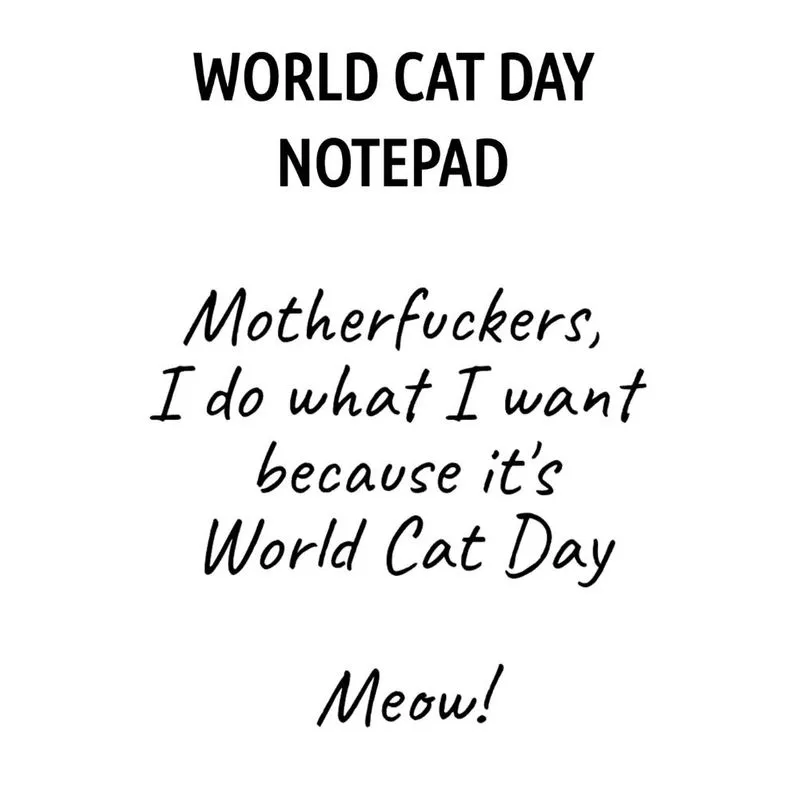 World Cat Day Notepad
