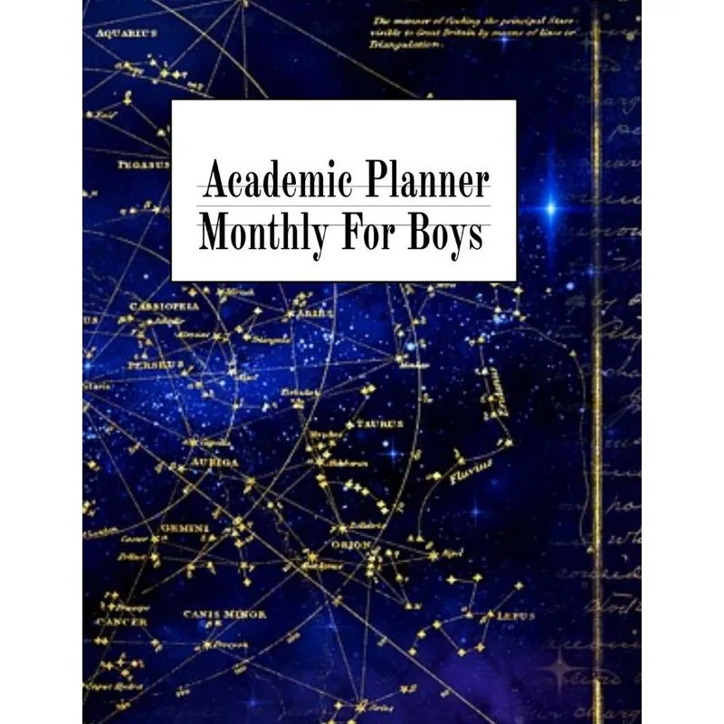 Academic Planner Monthly For Boys
