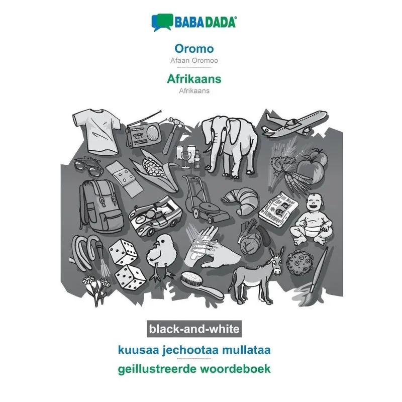 Babadada black-and-white, Oromo - Afrikaans, kuusaa jechoot