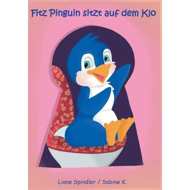Fitz Pinguin sitzt auf dem Klo