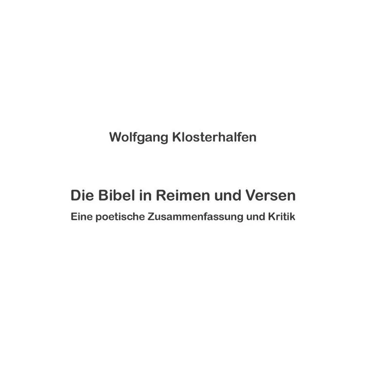Die Bibel In Reimen Und Versen