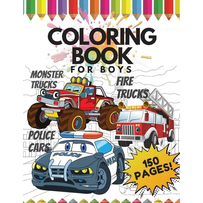 Coloring Book for Boys, 150 Pages