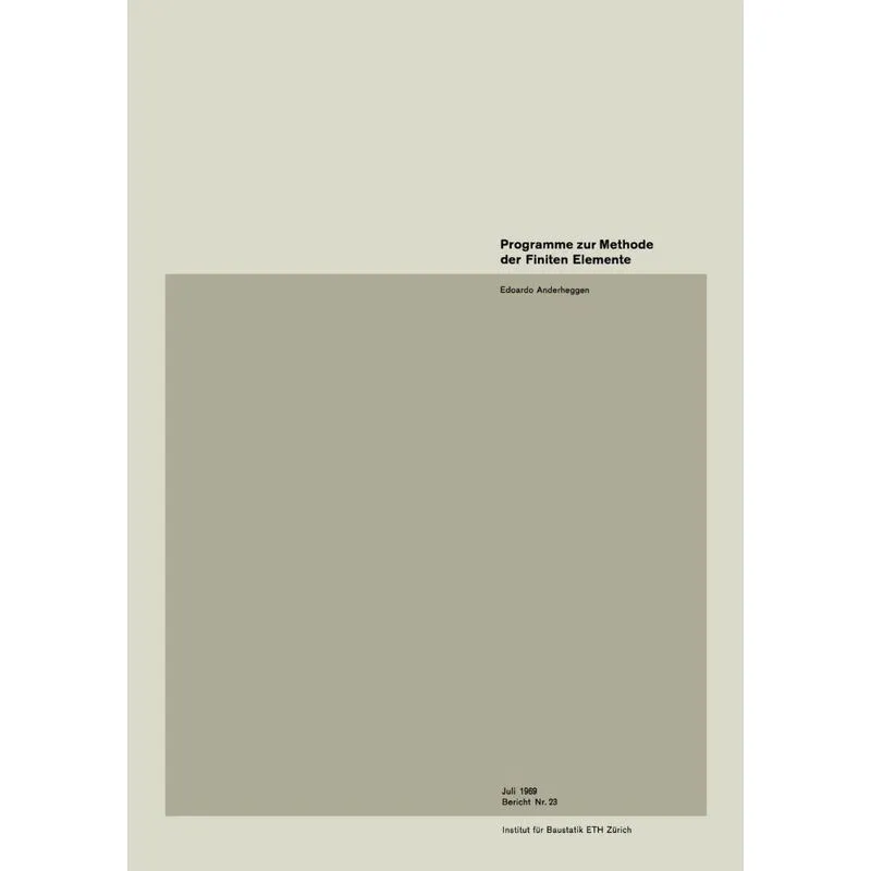 Programme Zur Methode Der Finiten Elemente