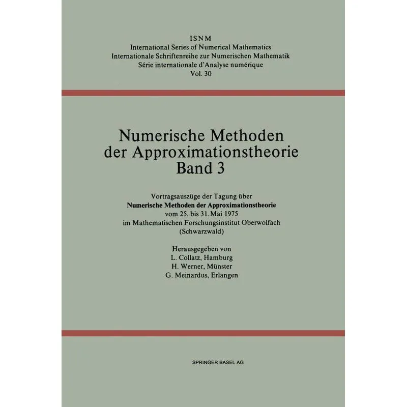 Numerische Methoden der Approximationstheorie/Numerical Met