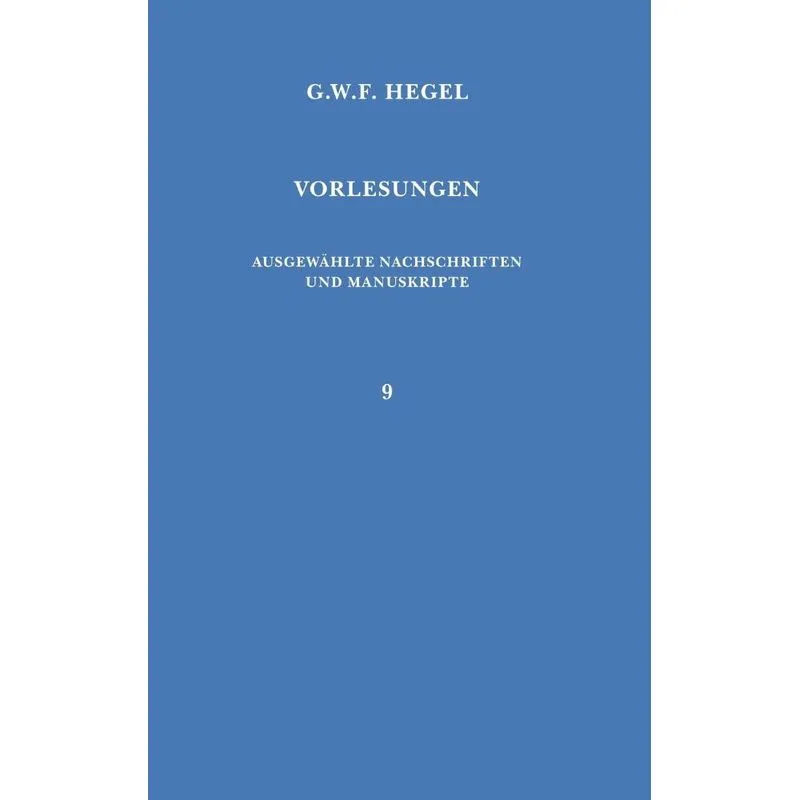 Vorlesungen. Ausgewählte Nachschriften und Manuskripte / Vo