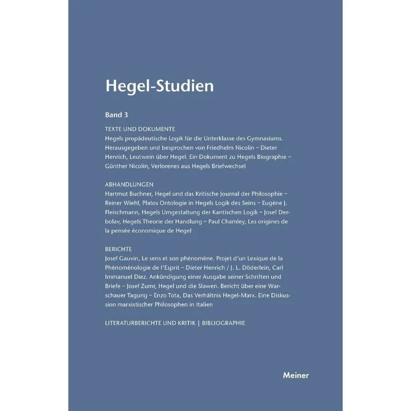 Hegel-Studien / Hegel-Studien