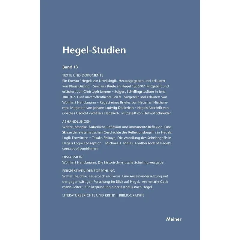 Hegel-Studien / Hegel-Studien