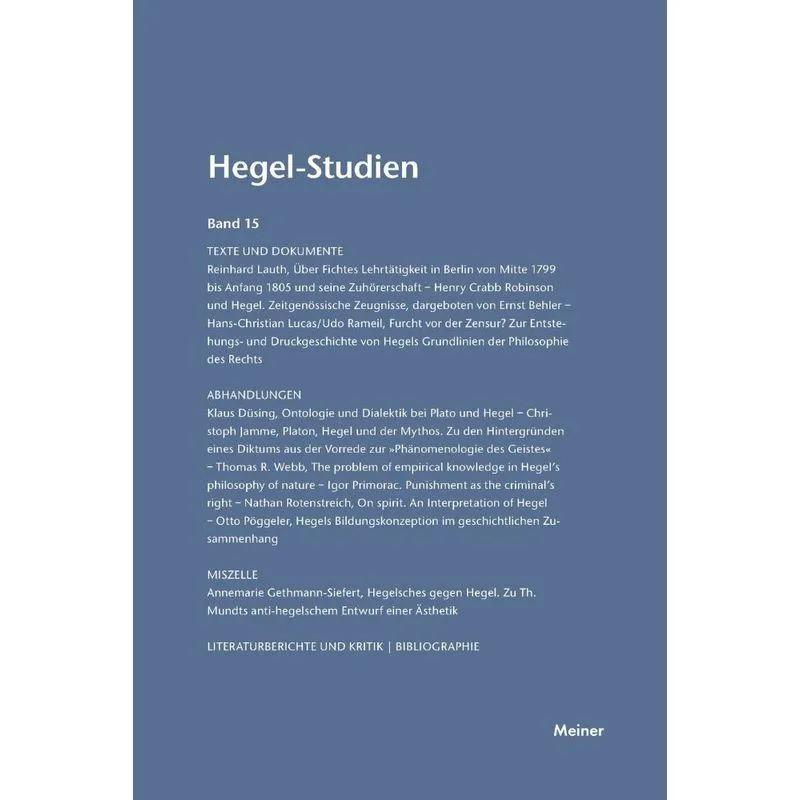 Hegel-Studien / Hegel-Studien