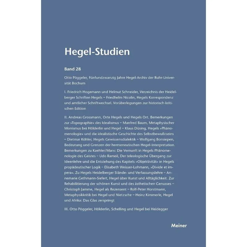 Hegel-Studien / Hegel-Studien