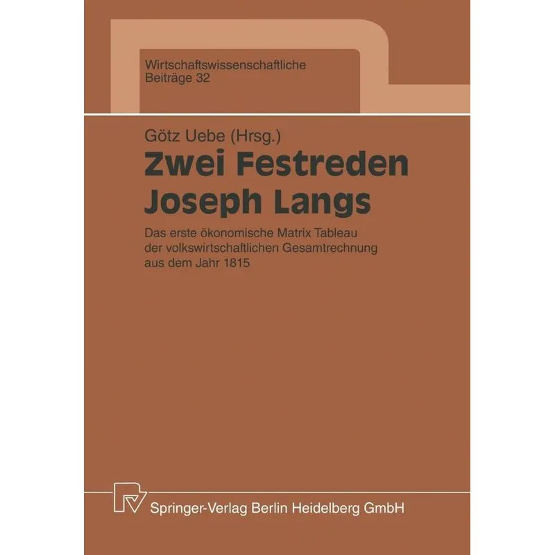 Zwei Festreden Joseph Langs