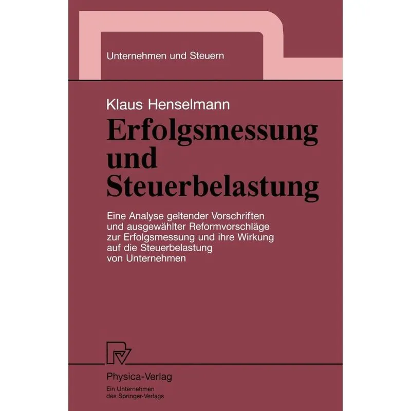 Erfolgsmessung und Steuerbelastung