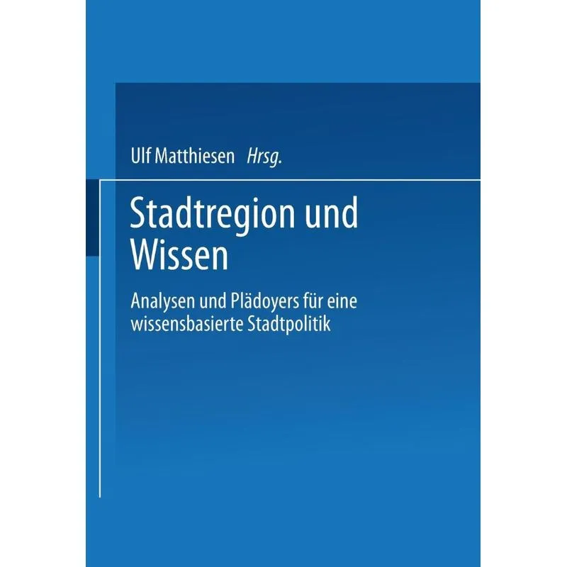 Stadtregion Und Wissen