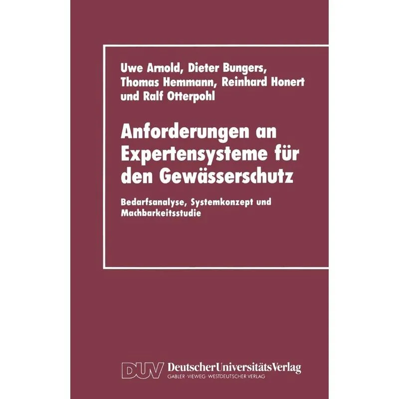 Anforderungen an Expertensysteme für den Gewässerschutz