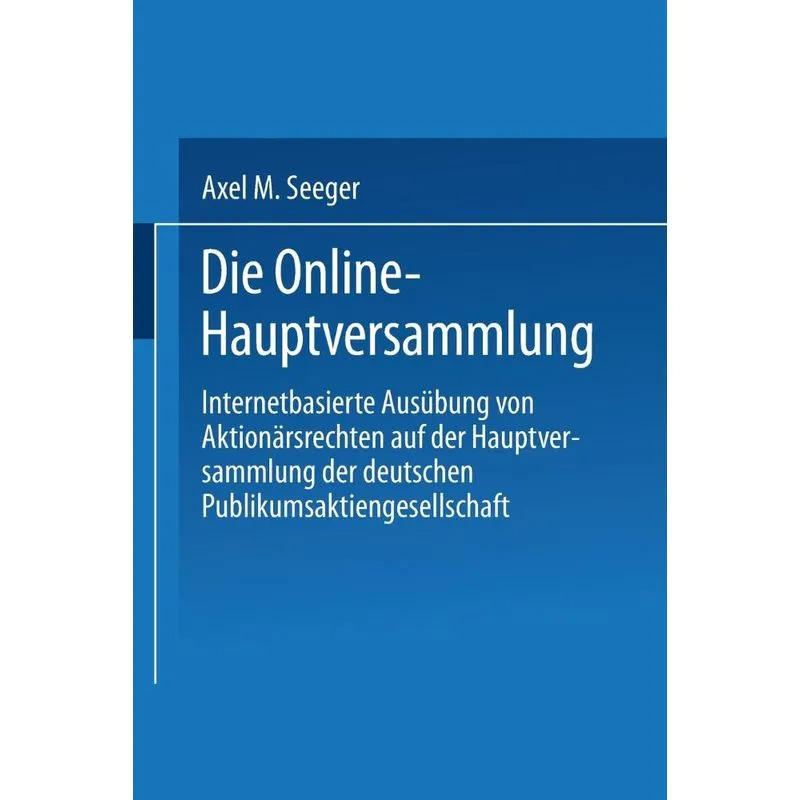 Die Online-Hauptversammlung