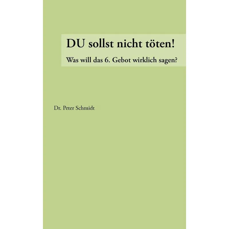 Du sollst nicht töten !