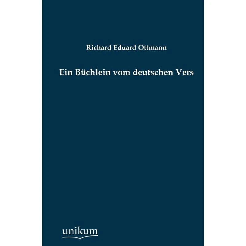 Ein Buchlein Vom Deutschen Vers
