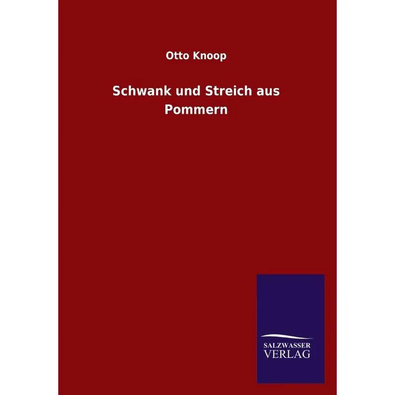 Schwank Und Streich Aus Pommern