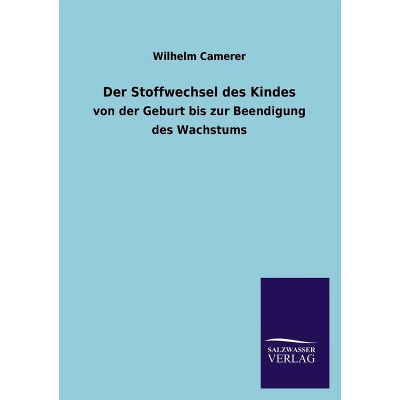 Der Stoffwechsel Des Kindes
