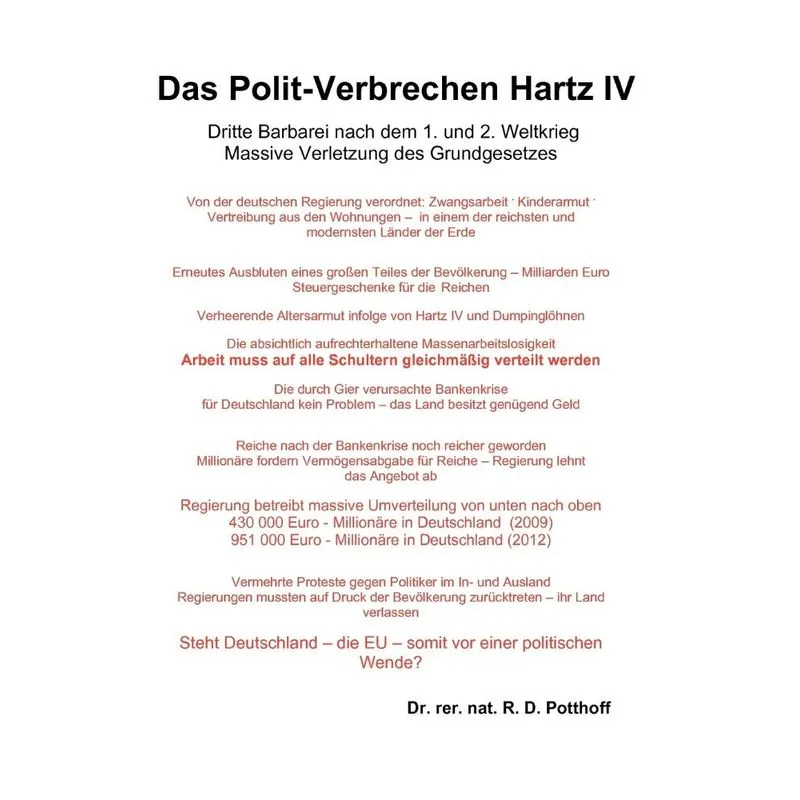 Das Polit-Verbrechen Hartz IV