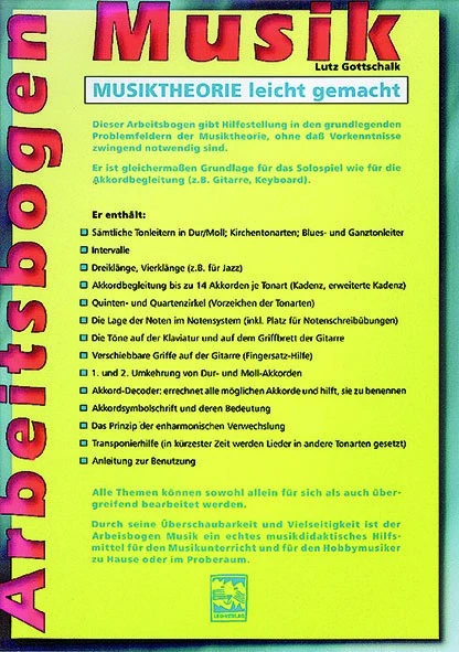 Arbeitsbogen Musik Musiktheorie leicht gemacht