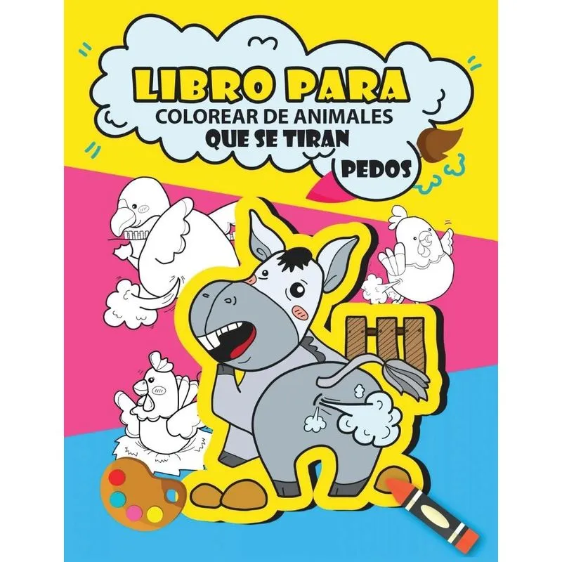 Libro para colorear de animales que se tiran pedos