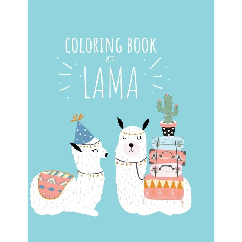 Coloring book with lama