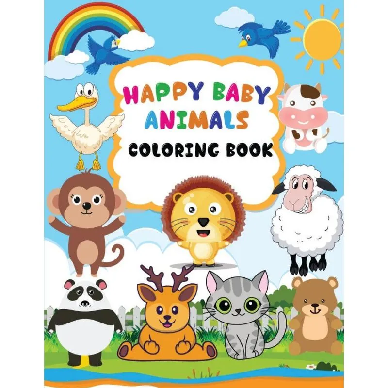 Happy Baby Animals Coloring Book