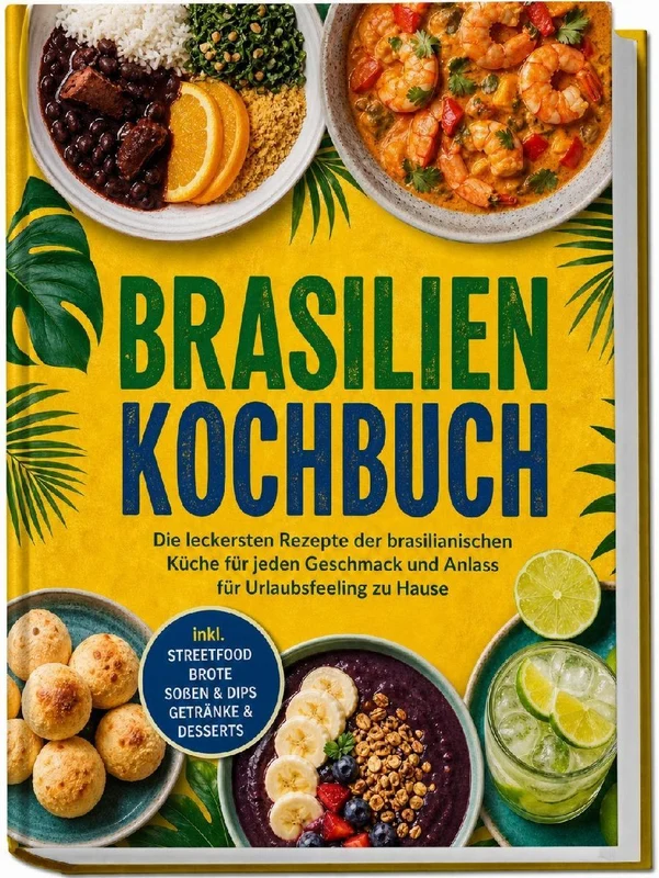 Brasilien Kochbuch: Die leckersten Rezepte der brasilianischen Küche für jeden Geschmack und Anlass - für Urlaubsfeeling zu Hause - inkl. Streetfood, Brote, Soßen & Dips, Getränke & Desserts