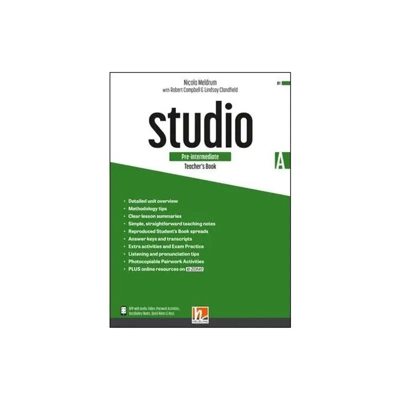 STUDIO PRE-INTERMEDIATE - TEACHER'S BOOK A + E-ZONE RESOURCES + MEDIA APP