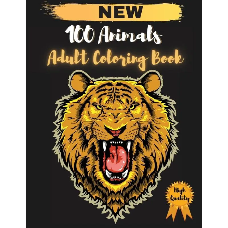 100 Animals Adult Coloring Book