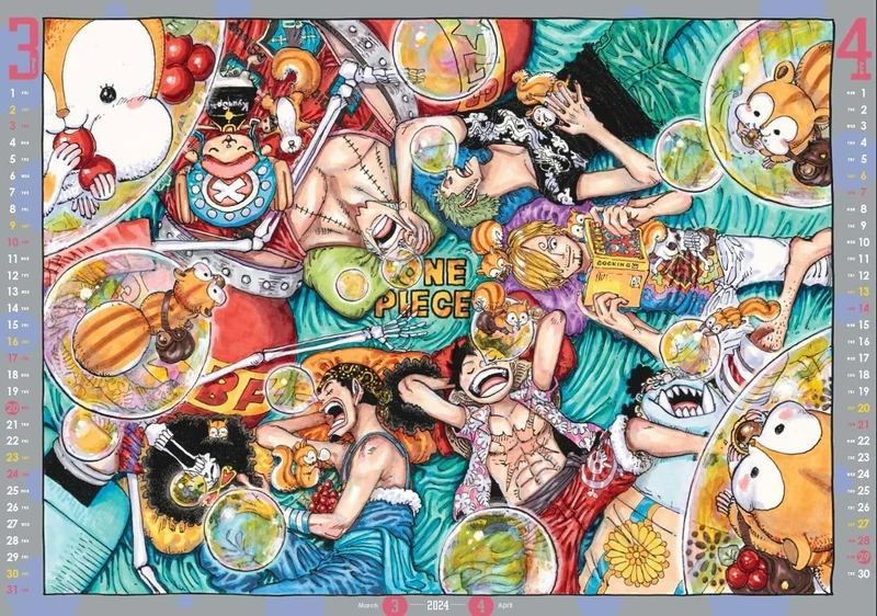 ONE PIECE comic calendar 2024 large format multimedia Shueisha 16pages Paper NEW