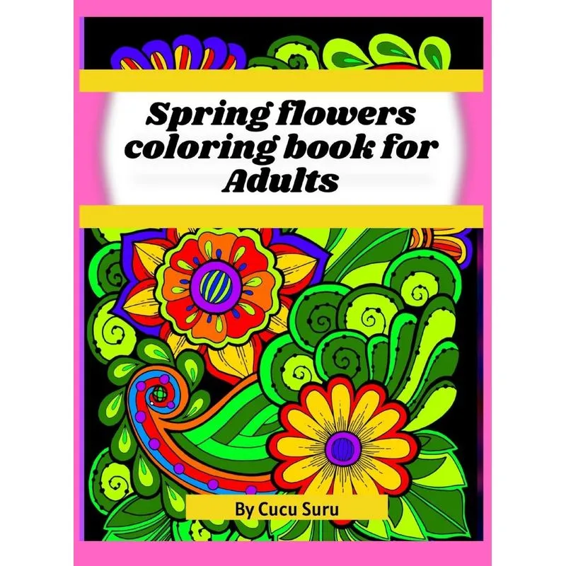 Spring flowers coloring book