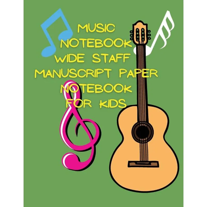 Music notebook wide staff manuscript paper notebook for kid